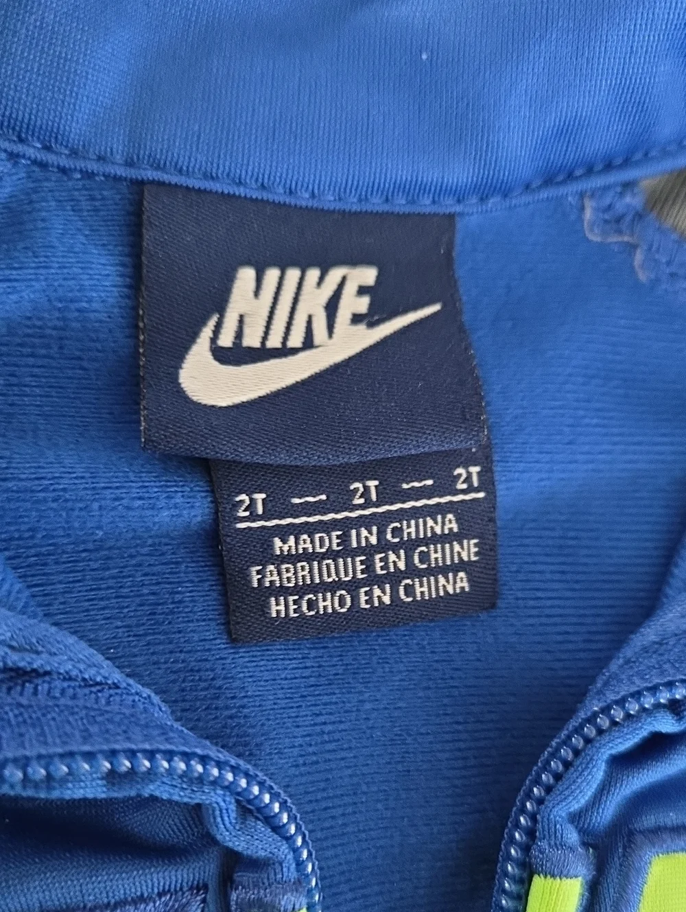 Nike Kids 2T - Royal Blue Jacket with Neon Green Logo